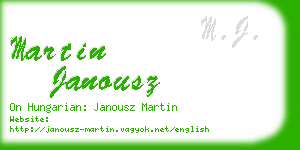 martin janousz business card